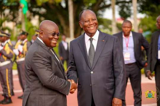 Presidents Nana Akuffo Addo and Alassane Ouattara
